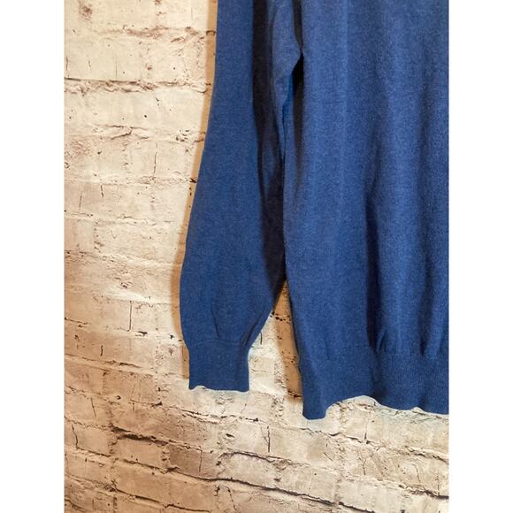 Daniel Hechter Paris Sweater Mens Large Blue Cotton & Cashmere Pullover - Picture 4 of 11